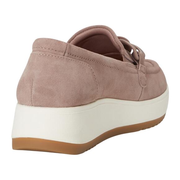 Clarks Women's Zylah May Suede Low Wedge Heel Loafers Mauve Size 9 1/2 - Picture 3 of 5